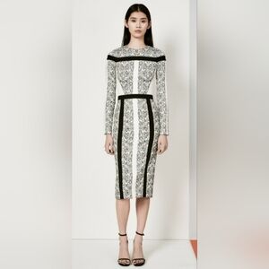 KLS Kimora Lee Simmons Prefall 2015 Elegant Black and White Silhouette Dress